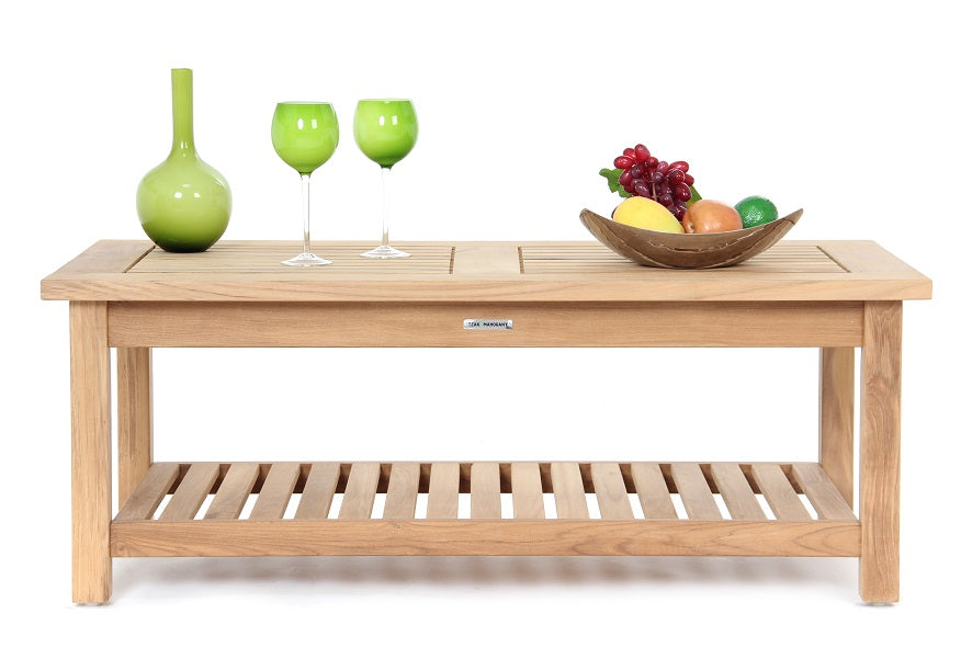 Carlisle Rectangular Coffee Table (47x24") with shelf Outdoor Living Oahu