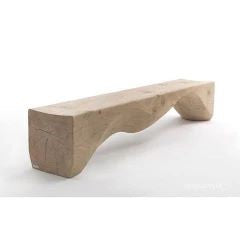 Rustic Log Bench, Double Curve, L (72"), Teak, With Teak Coating