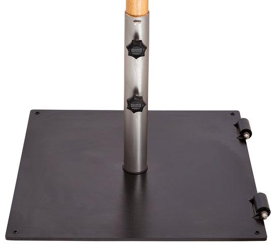 Flat rolling steel base with boot