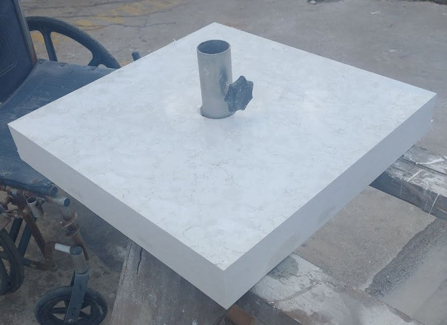 Natural stone base with Umbrella clamp