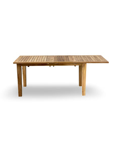St Tropez Rectangular Extension Table (126/105/83x39"), dble leaf, With Teak Plug (when open)