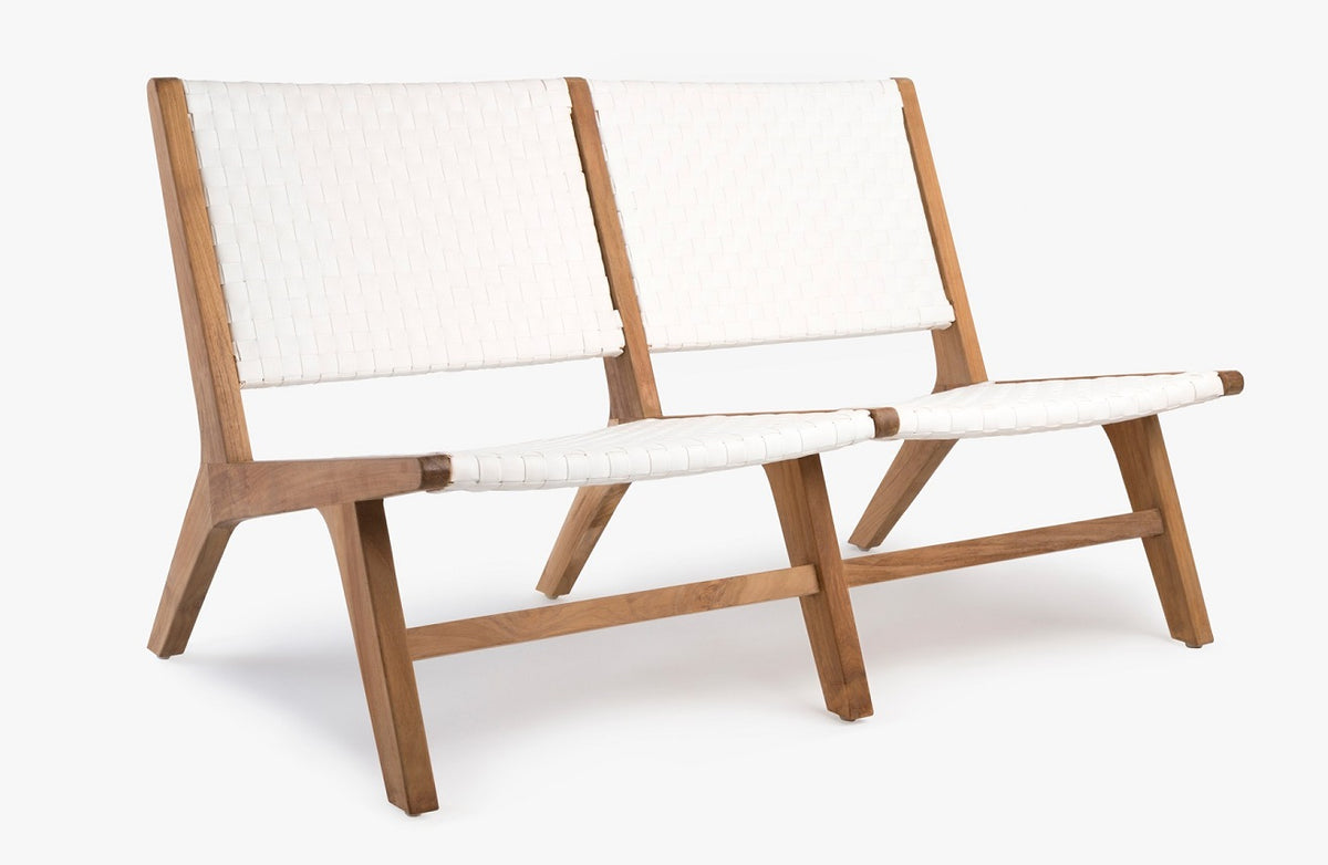 Hagen Loveseat, teak frame/All-weather leather