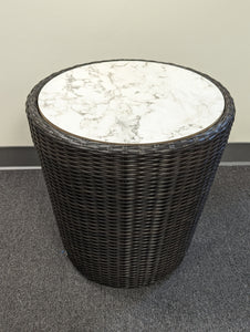 Barcelona 20" Round Side Table HDPE Weave w/ HPL Top