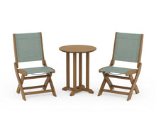Load image into Gallery viewer, Coastal Folding Side Chair 3-Piece Round Bistro Dining Set POLYWOOD