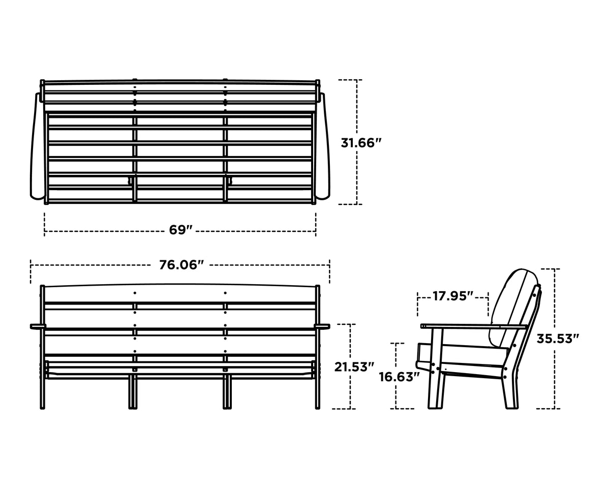 Lakeside 6-Piece Lounge Sofa Set