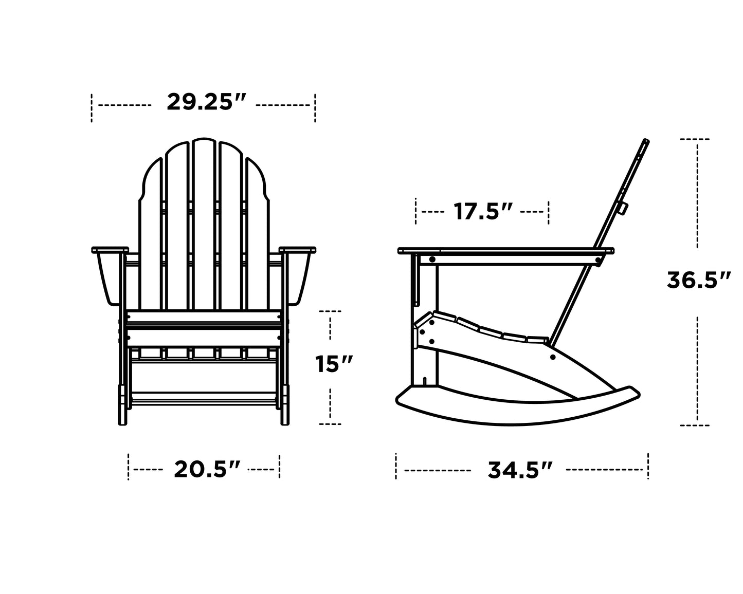Vineyard Adirondack Rocking Chair