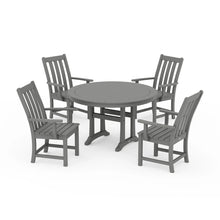 Load image into Gallery viewer, Vineyard 5-Piece Round Dining Set with Trestle Legs