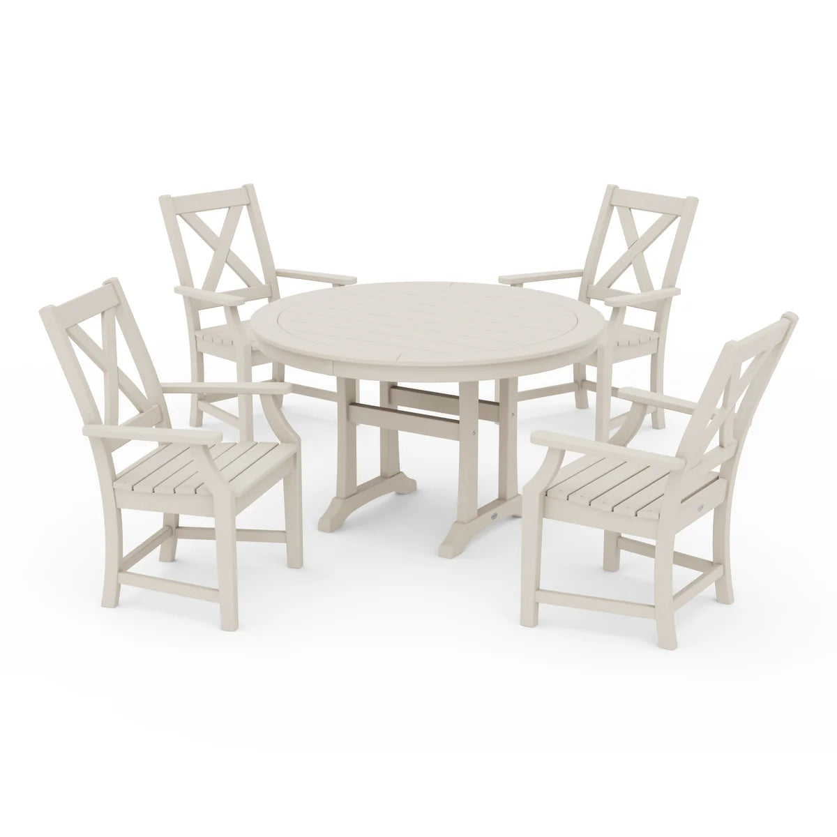 Braxton 5-Piece Nautical Trestle Arm Chair Dining Set