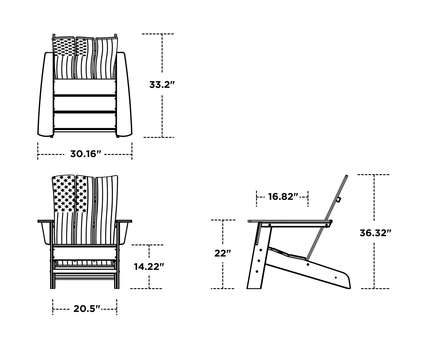 4th of July Adirondack Chair