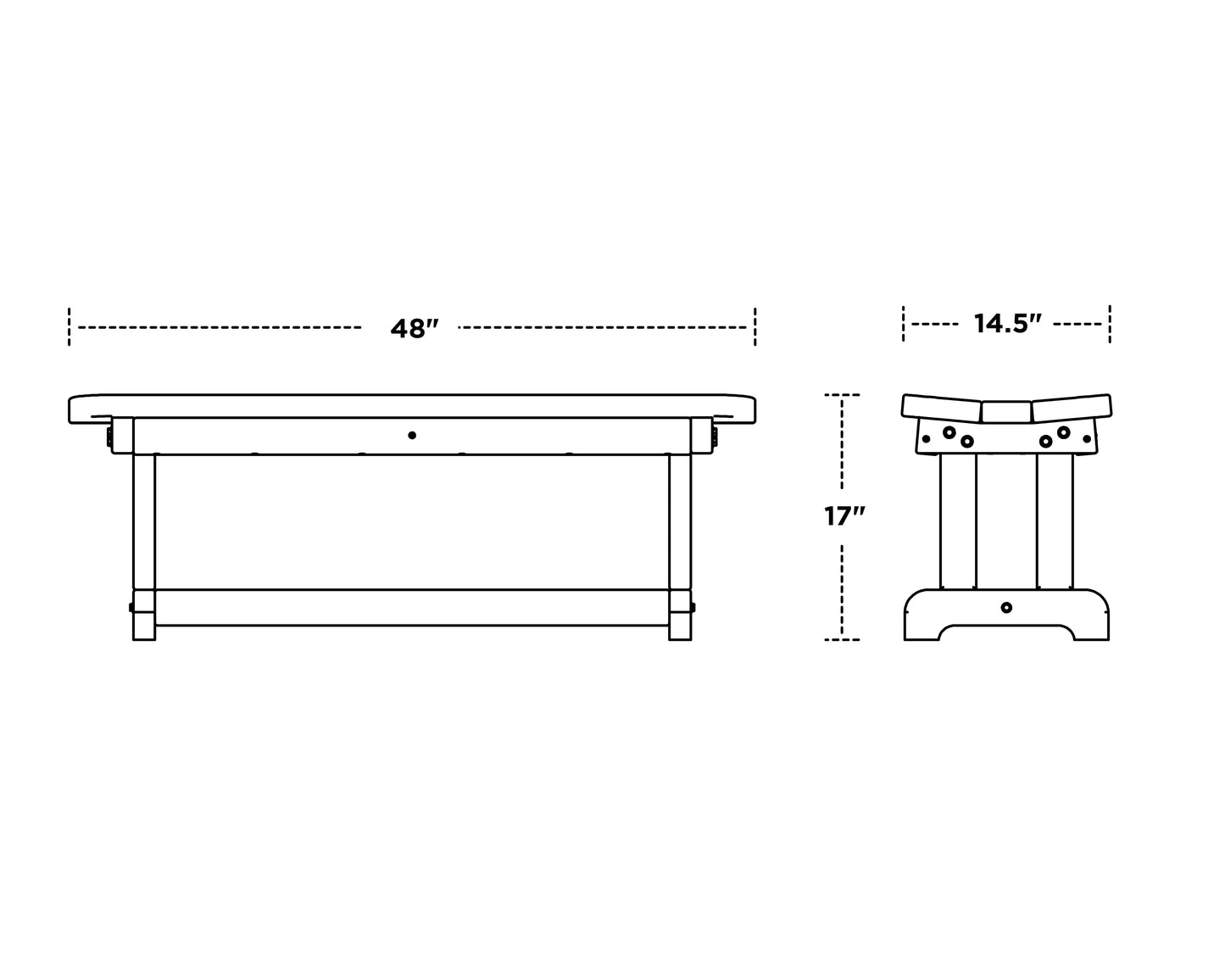 Park 48" Backless Bench