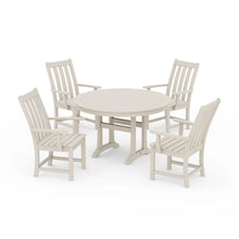 Load image into Gallery viewer, Vineyard 5-Piece Round Dining Set with Trestle Legs