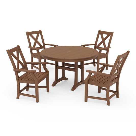 Braxton 5-Piece Nautical Trestle Arm Chair Dining Set
