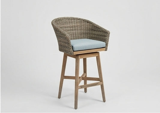 Marcilla Bar Armchair, Fiber/Teak Legs <cushions additional>