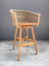 Load image into Gallery viewer, Morata Bar Armchair, Grey Braid/Teak Legs (cushions additional)