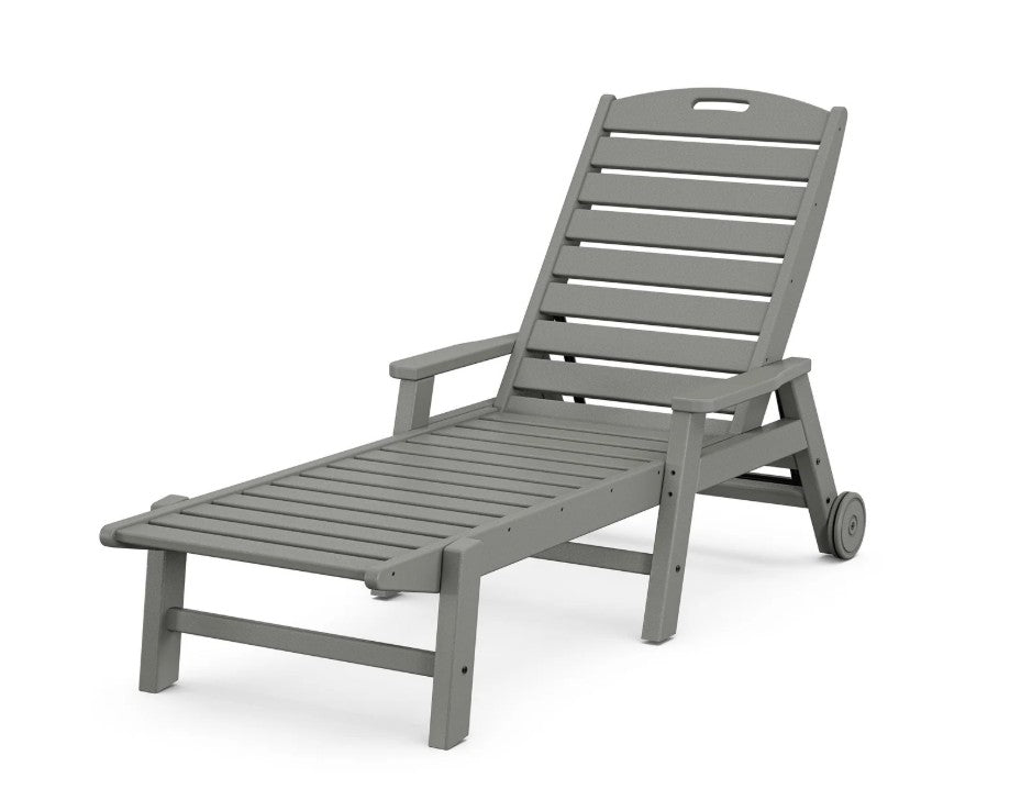 Nautical Chaise with arms and wheels