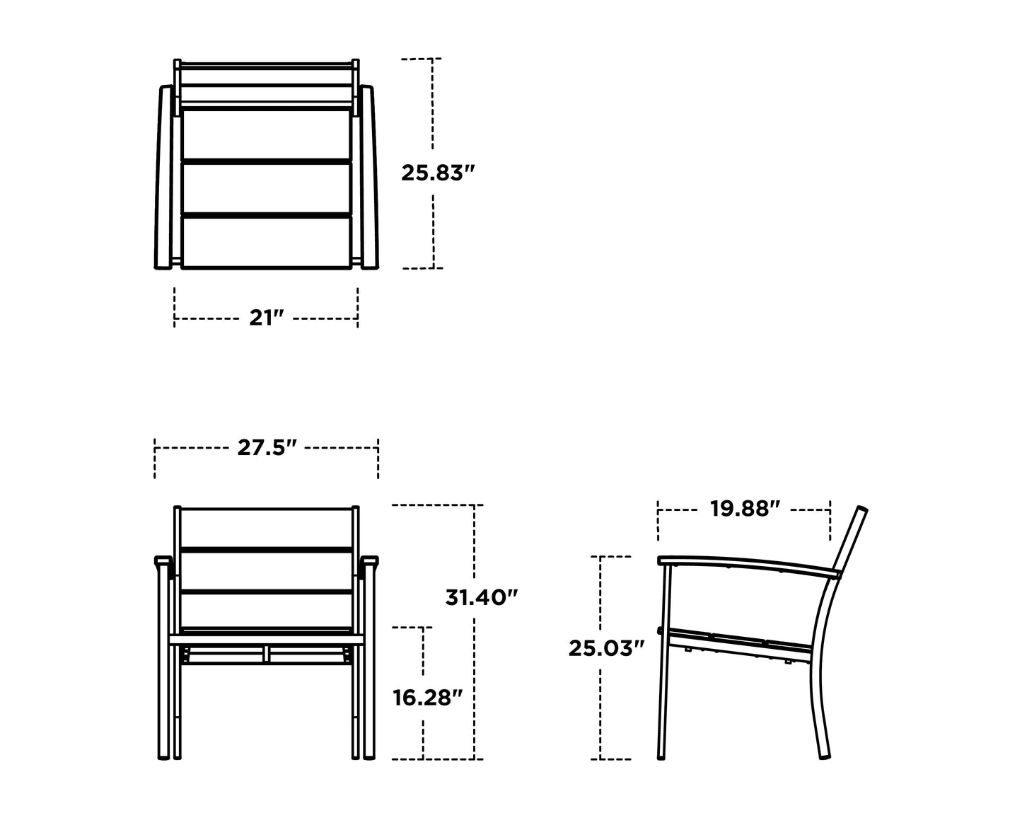 Main Street Stacking Lounge Arm Chair