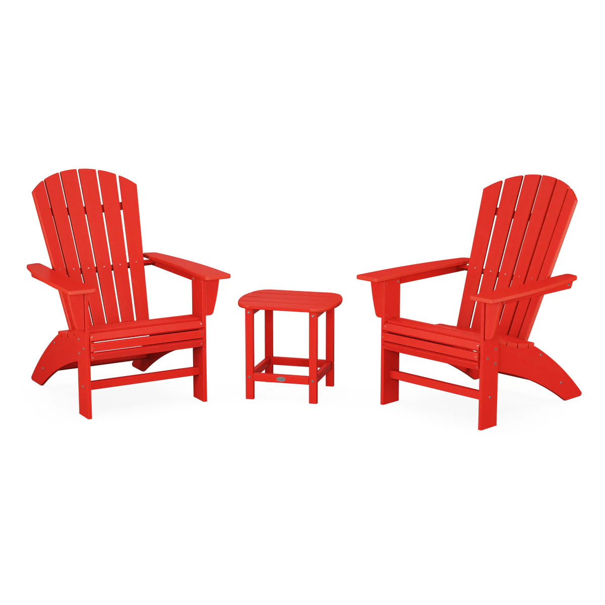 Nautical 3-Piece Curveback Adirondack Set