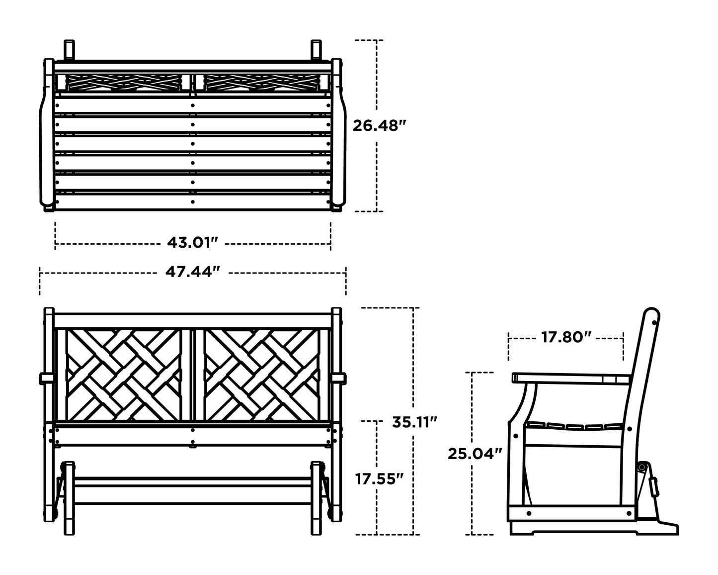 Wovendale 48" Glider
