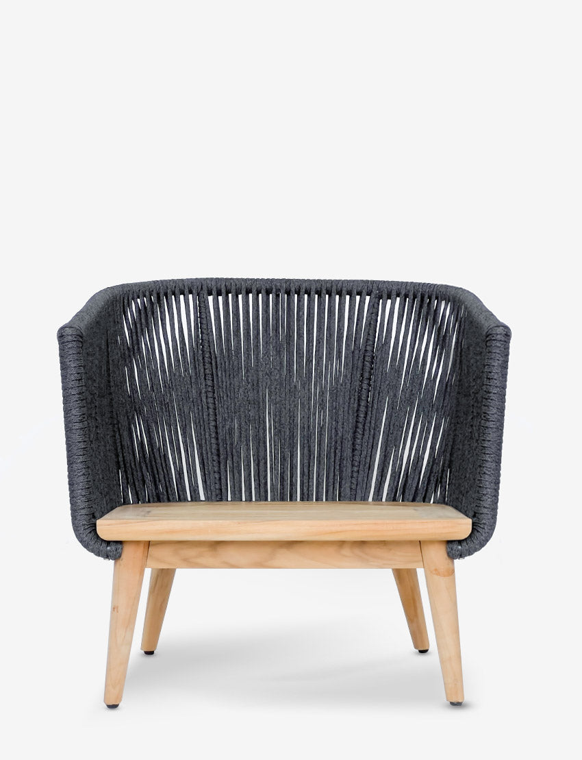 Morata DS Club Armchair, Grey Braid/Teak Legs
