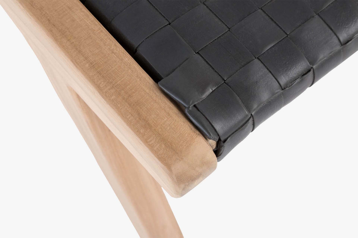 Hagen Ottoman, teak frame/All-weather leather