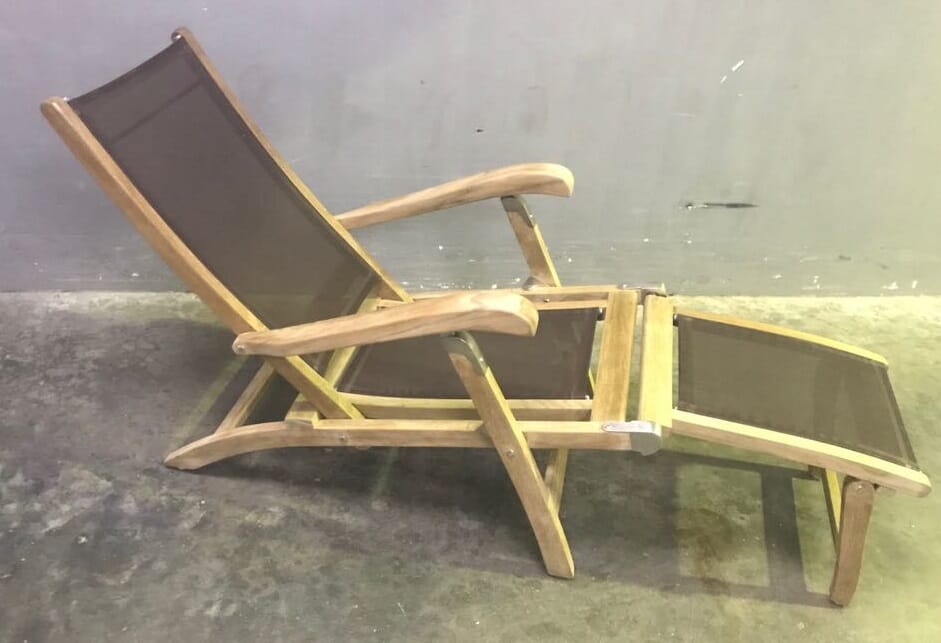 Newport Steamer Lounger, w wheels, Batyline, removeable legrest