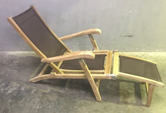 Newport Steamer Lounger, w wheels, Batyline, removeable legrest