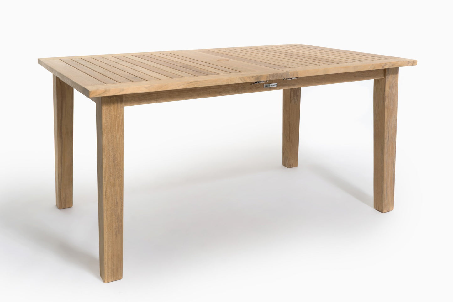 St Tropez Rectangular Extension Table (95/79/63x39"), dble leaf, With Teak Plug (when open)
