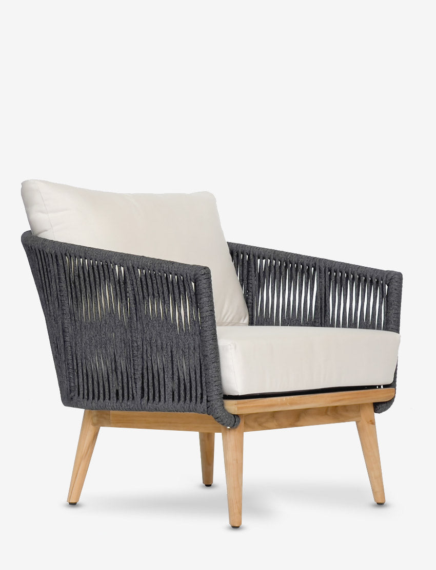 Morata DS Club Armchair, Grey Braid/Teak Legs