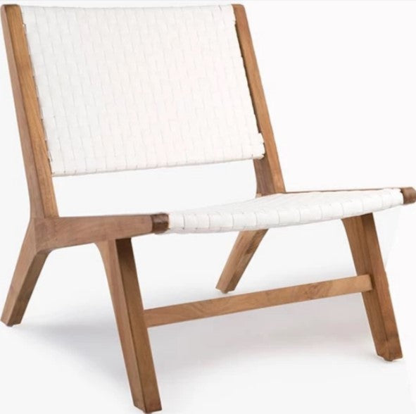 Hagen Club Side Chair, teak frame/All-weather leather