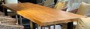 Live Edge Rectangular tabletop, Recycled slab Teak