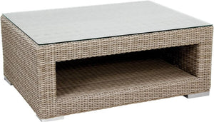 Arizona Coffee Rectangular Table XL with shelf (1/4" tempered glass Additional)