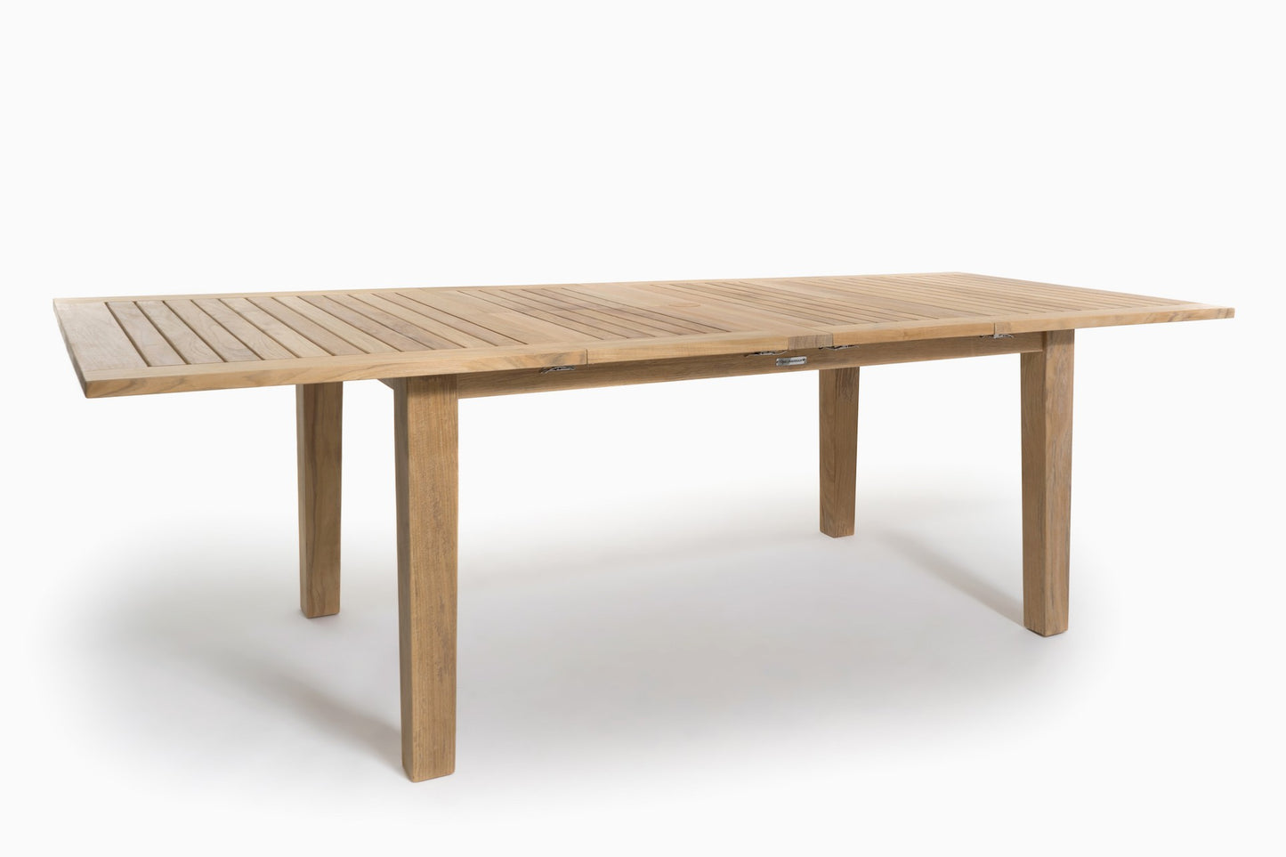 St Tropez Rectangular Extension Table (95/79/63x39"), dble leaf, With Teak Plug (when open)