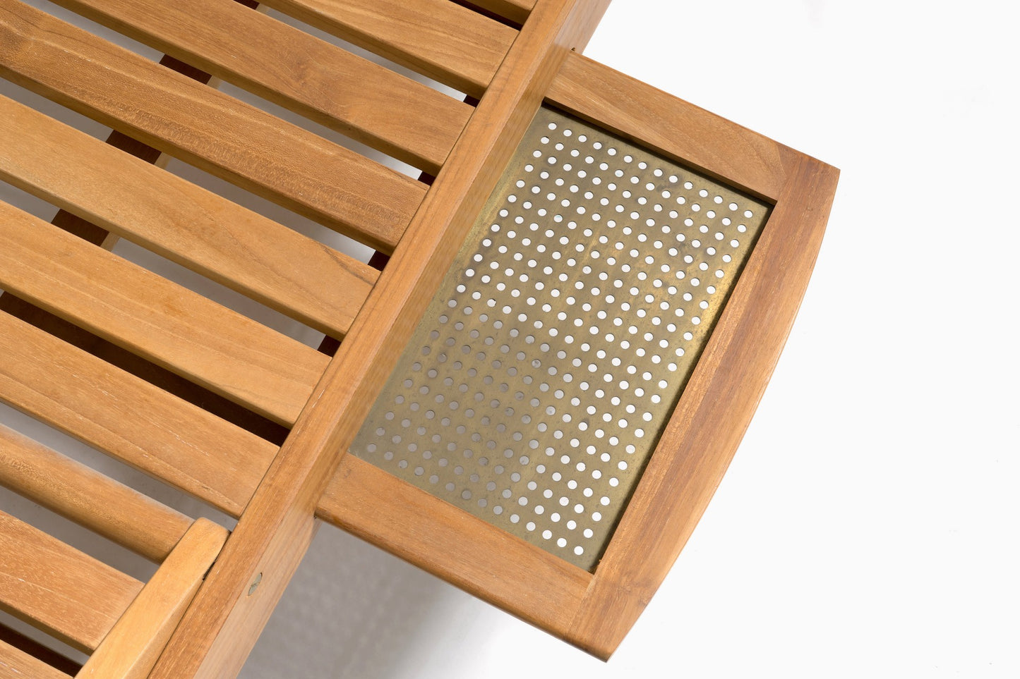 Makena Double Chaise - 4 way head lift, sliding drink tray (brass Hware)