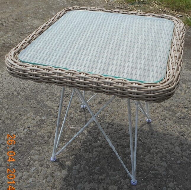 Amalfi Square Side Table (Driftwood Style with Steel Legs [Glass Additional])