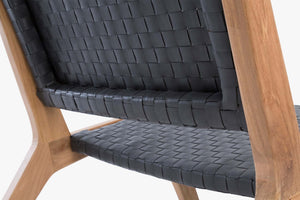 Hagen Club Side Chair, teak frame/All-weather leather