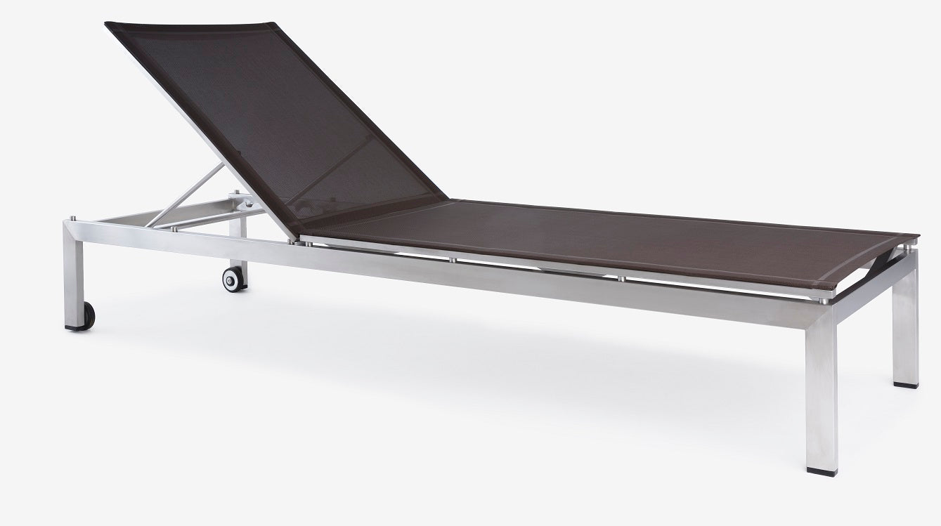 Firenze Chaise Lounger. Stainless Steel & Batyline