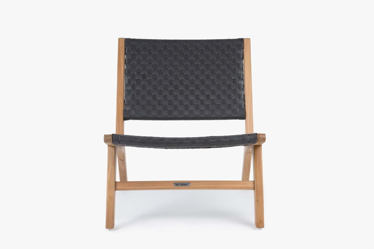 Hagen Club Side Chair, teak frame/All-weather leather