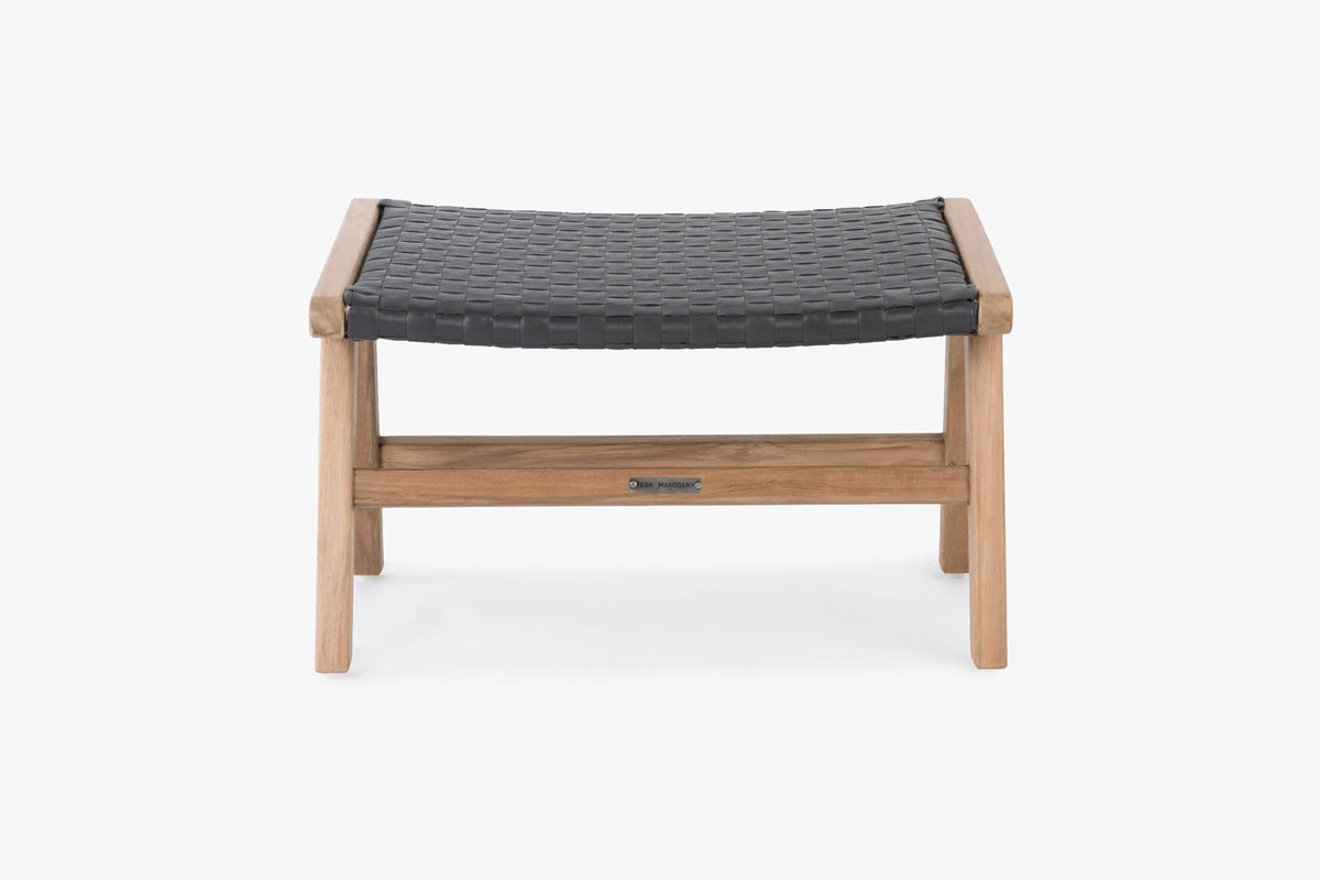 Hagen Ottoman, teak frame/All-weather leather