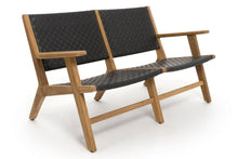 Load image into Gallery viewer, Hagen Loveseat w arms, teak frame/All-weather leather