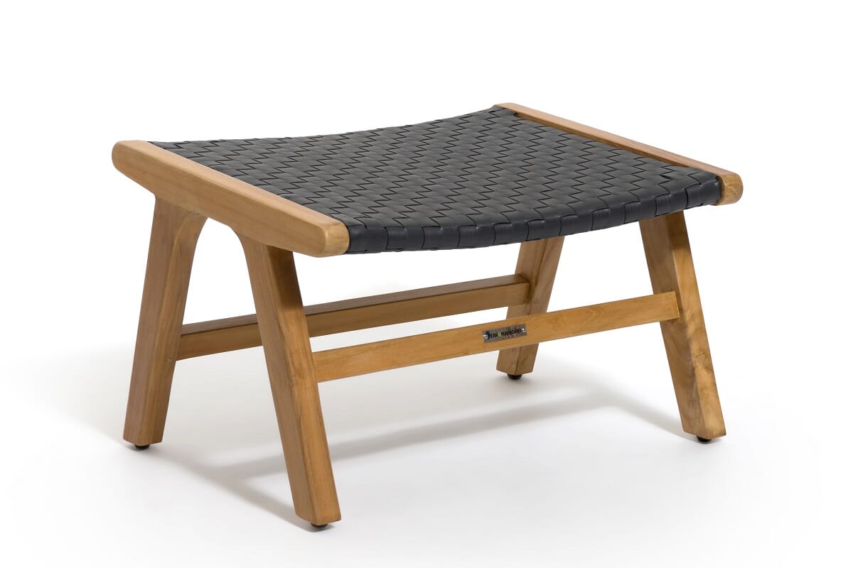Hagen Ottoman, teak frame/All-weather leather