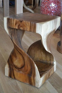 Solid Twisted Cube End Table