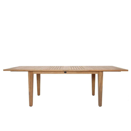 St Tropez Rectangular Extension Table (95/79/63x39"), dble leaf, With Teak Plug (when open)