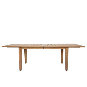St Tropez Rectangular Extension Table (95/79/63x39"), dble leaf, With Teak Plug (when open)