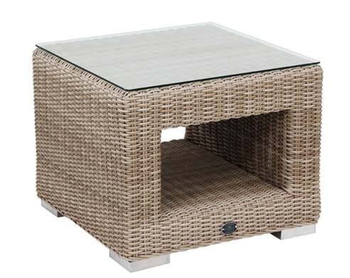 Torino Square Side Table, with shelf, (1/4" Glass Additional)