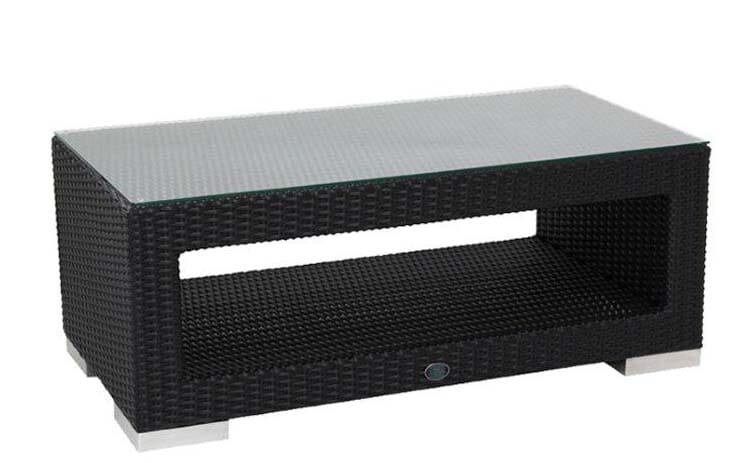 Arizona Coffee Rectangular Table XL with shelf (1/4" tempered glass Additional)