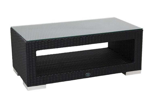 Arizona Coffee Rectangular Table XL with shelf (1/4" tempered glass Additional)