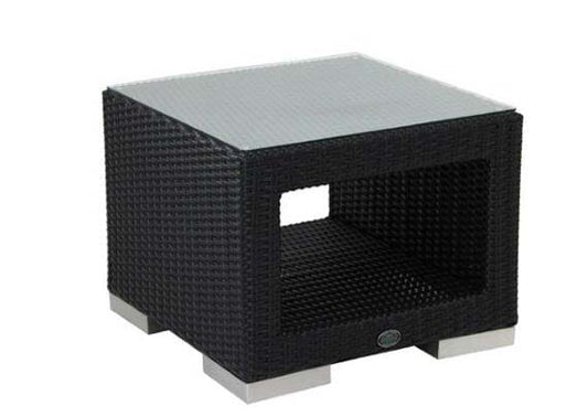Torino Square Side Table, with shelf, (1/4" Glass Additional)