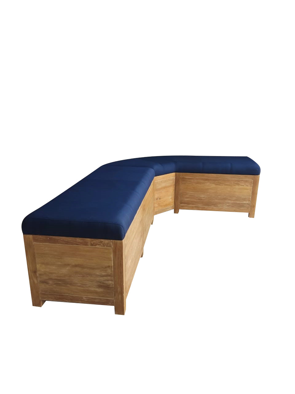 Cushioned bench with storage