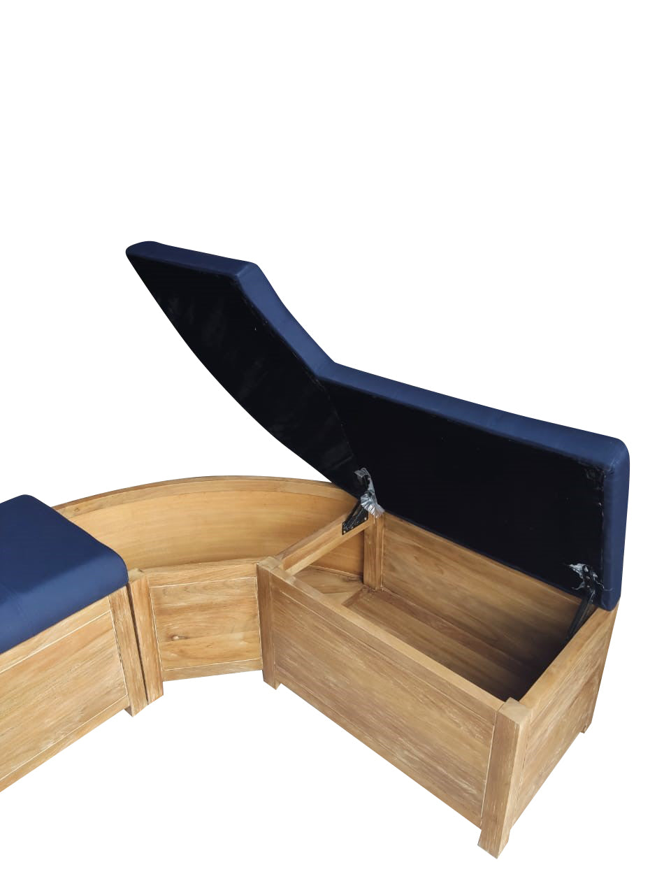 Cushioned bench with storage