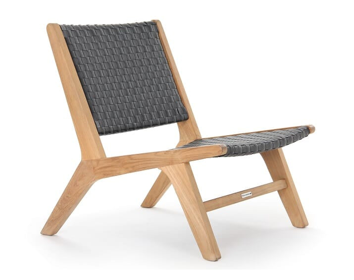 Hagen Club Side Chair, teak frame/All-weather leather